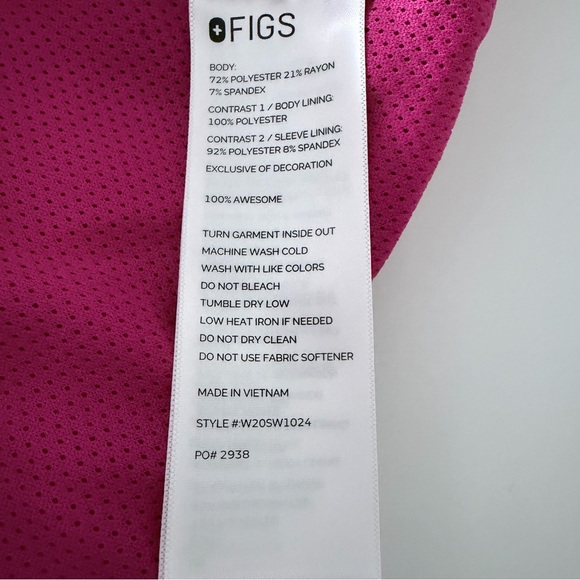 Figs Women's Sydney Scrub Jacket Pink Size L - Picture 6 of 12